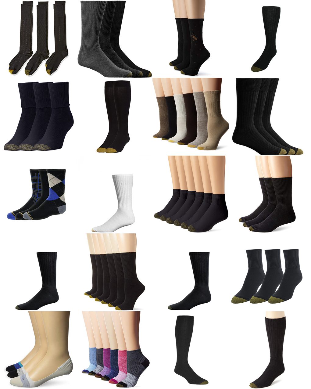 gold toe black socks